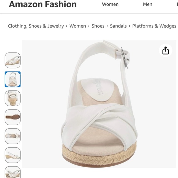 Easy Street White Espadrille Slingback Wedges - Picture 5 of 10